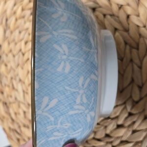 Blue and White Dragonfly Dinner Bowl